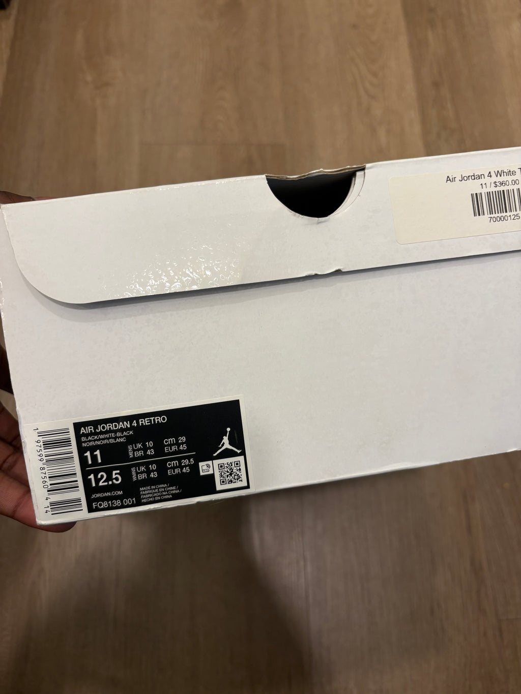 Size 11 - Jordan 4 Retro White Thunder
