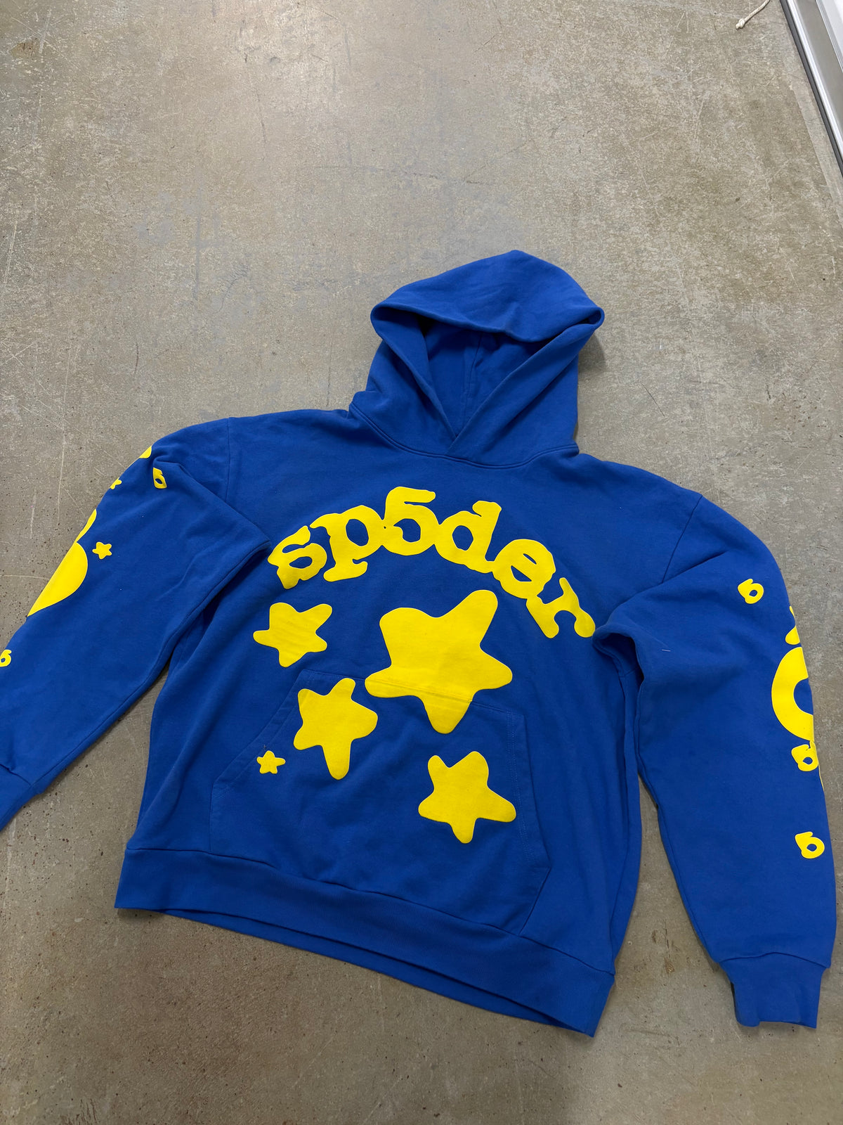 Size 2xL - Sp5der Hoodie Beluga TC Blue