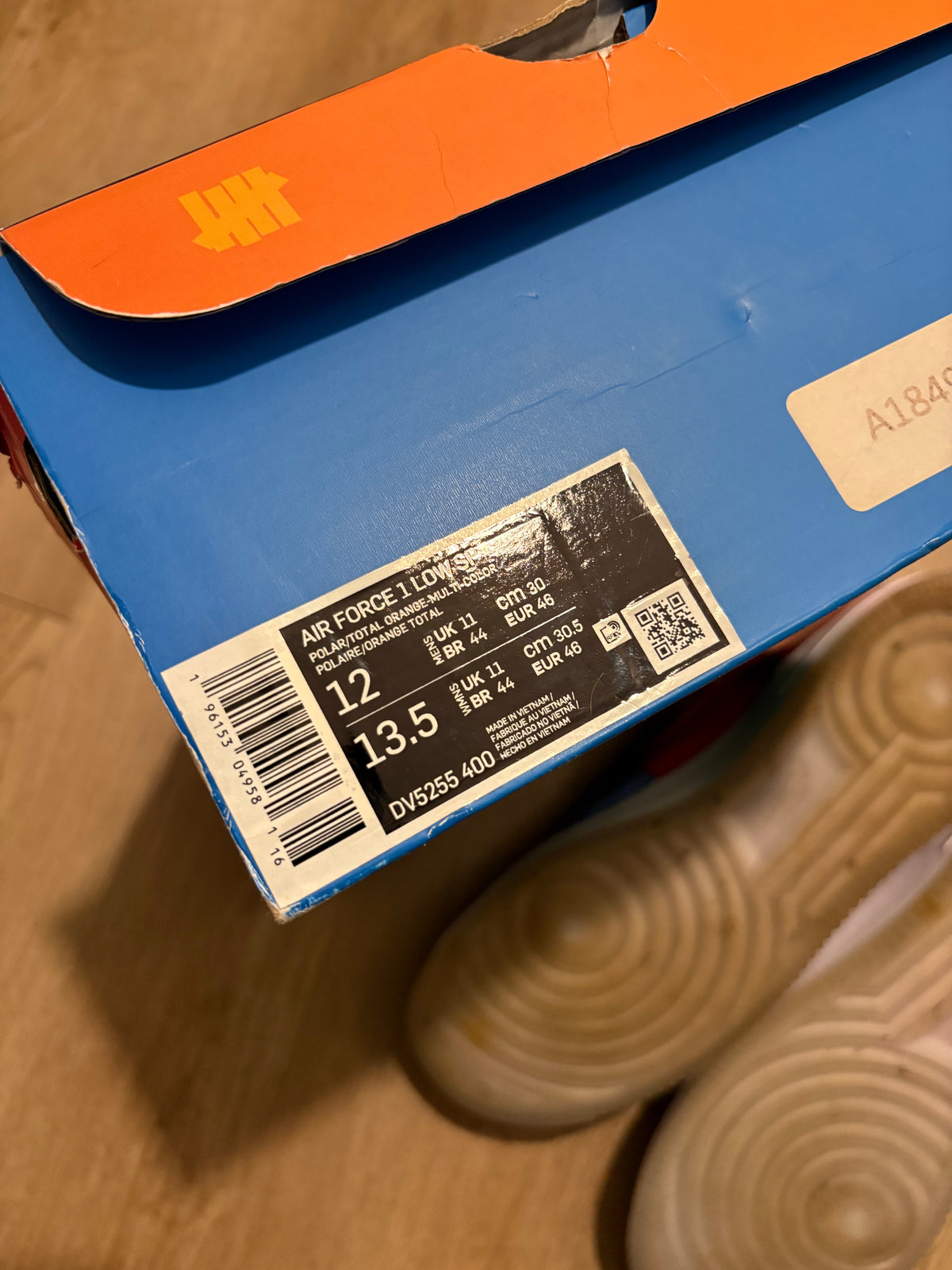 Size 12 - Nike Air Force Undefeated Total Orange