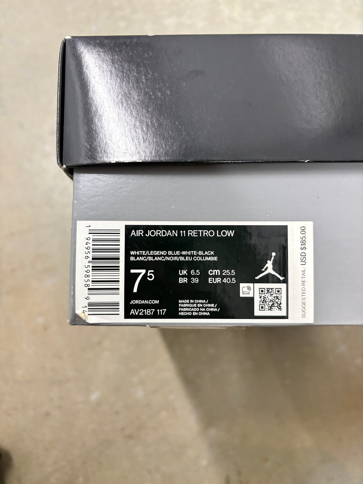 Size 7.5 - Jordan 11 Retro Low Legend Blue