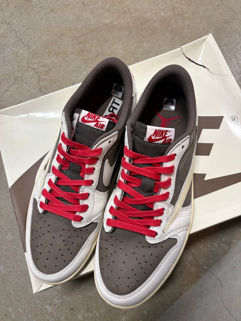Size 12 - Travis Scott 1 Low Reverse Mocha