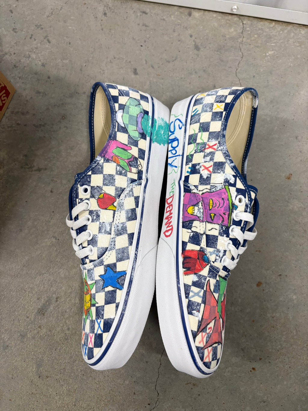 Size 11.5 - Acc Navy Checkerboard Vans 44 LX