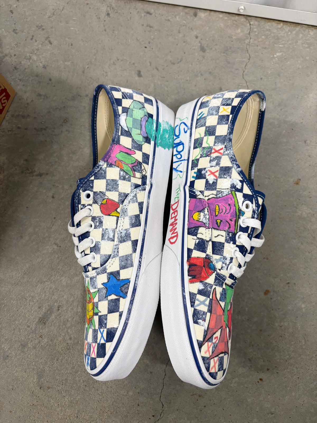 Size 11.5 - Acc Navy Checkerboard Vans 44 LX