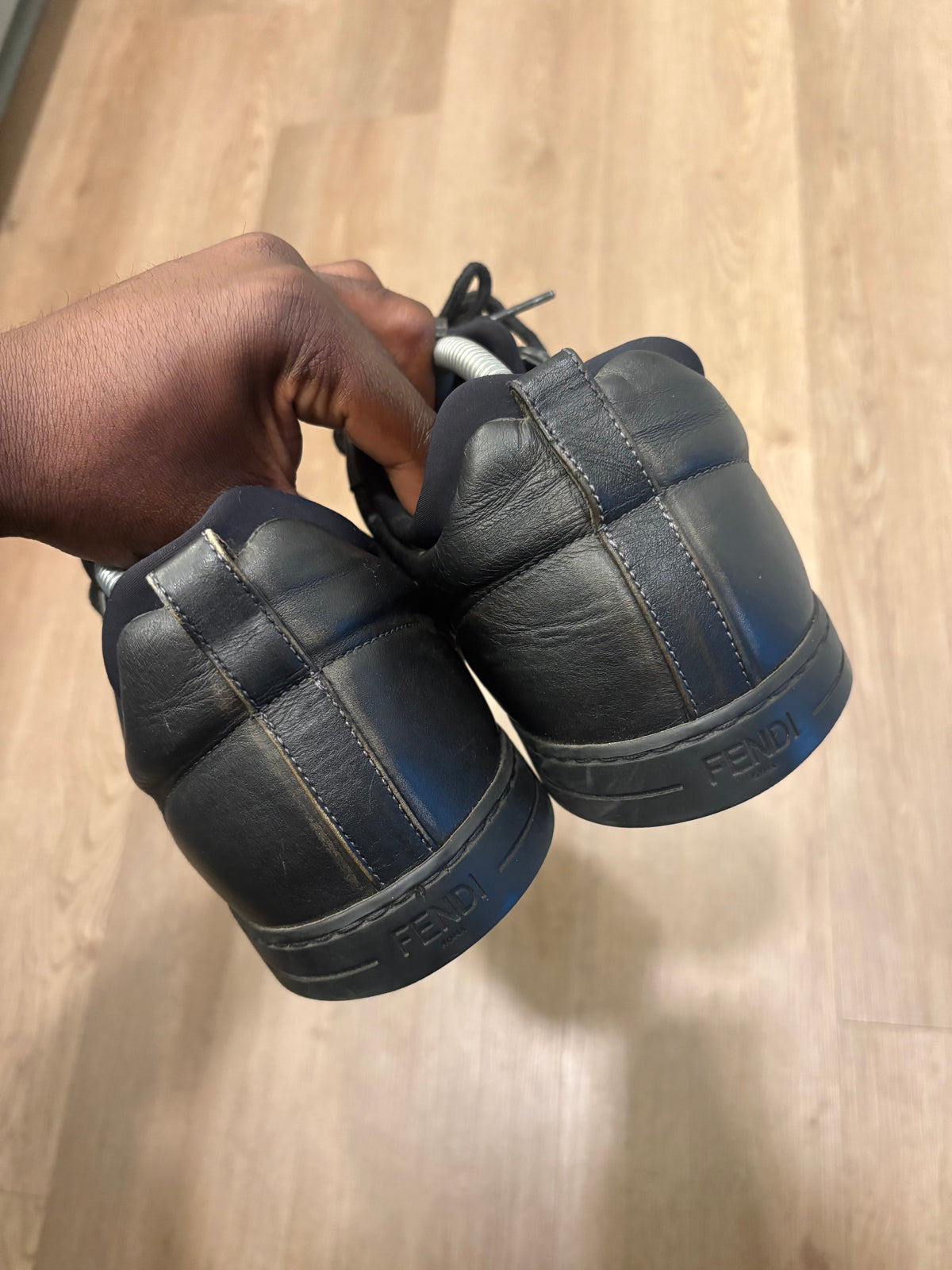 Size 10 - Fendi Black Leather Monster Eye