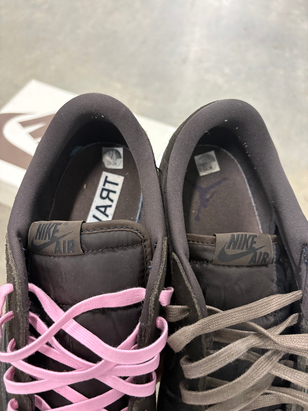 Size 14 - Travis Scott 1 Low Velvet Brown