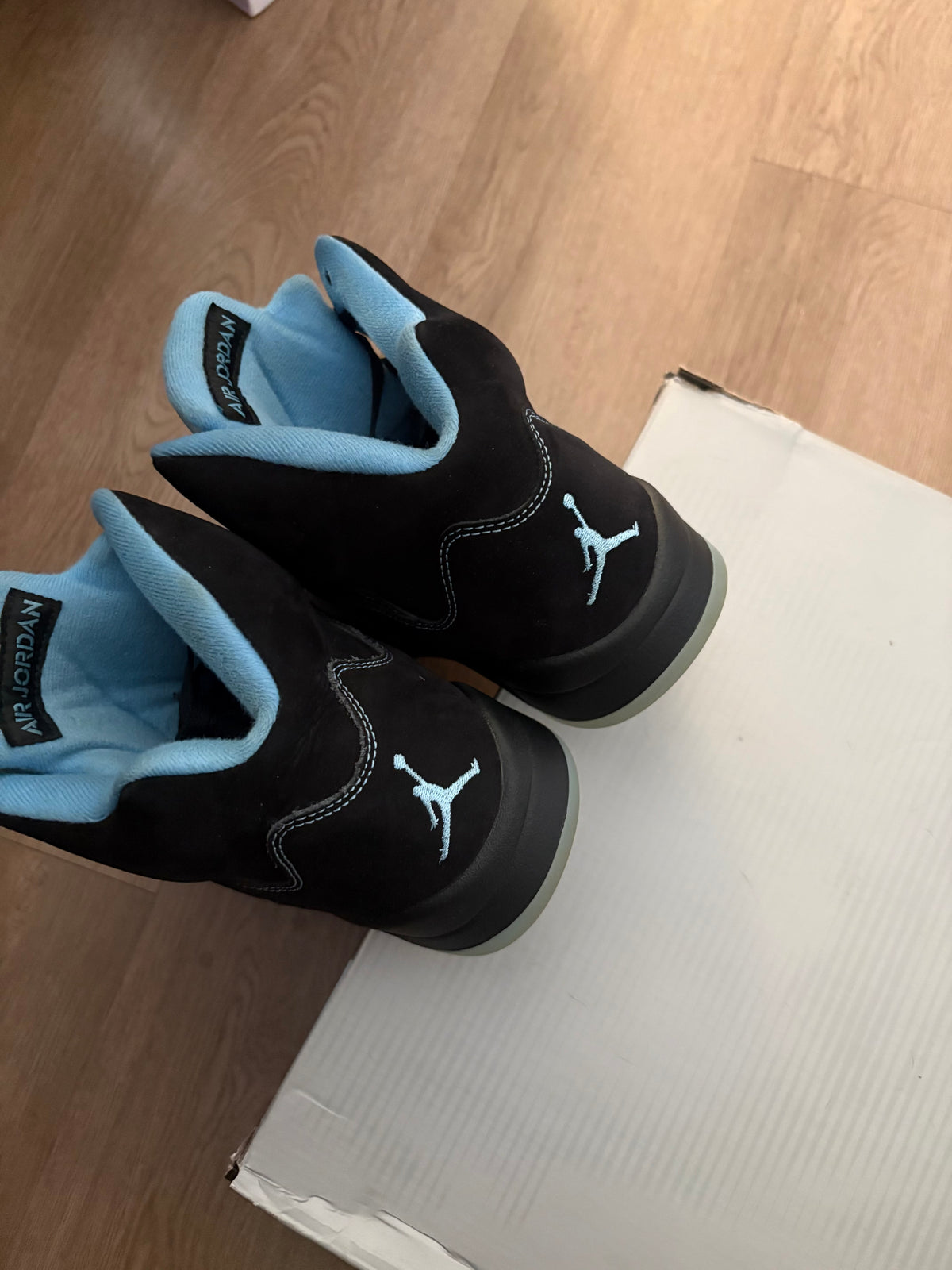 Size 10.5 - Jordan 5 Retro Black University Blue