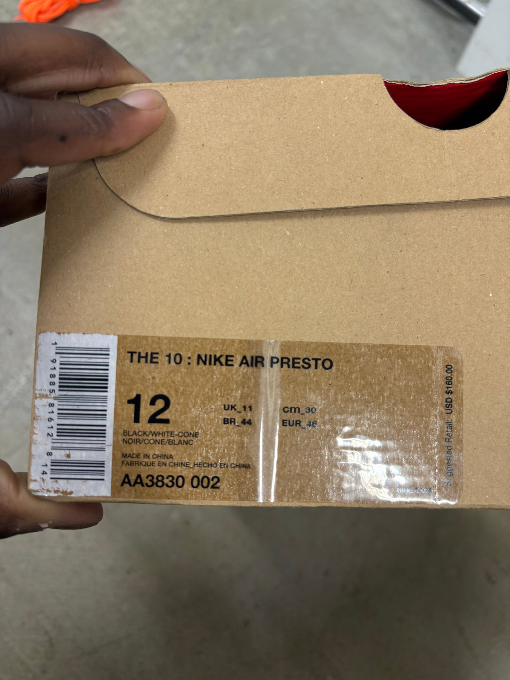 Size 12 - Nike Air Presto Off-White Black 2018