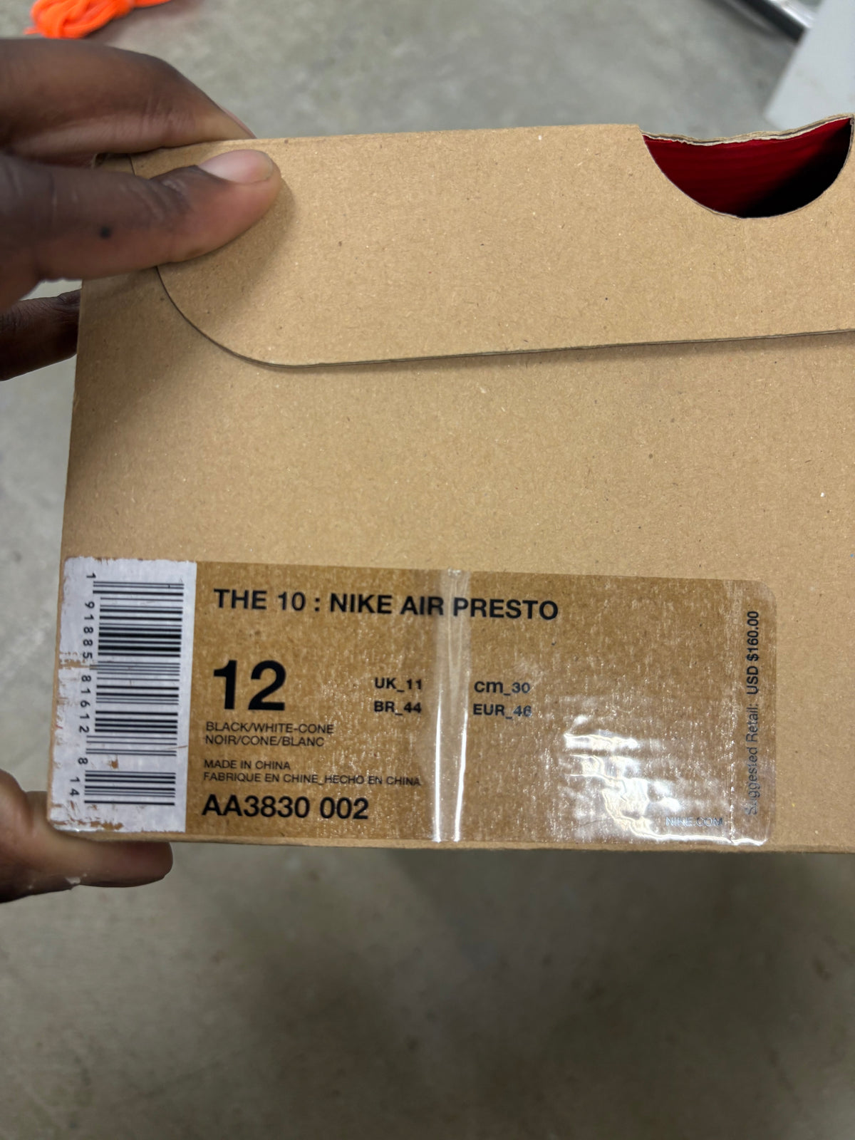 Size 12 - Nike Air Presto Off-White Black 2018