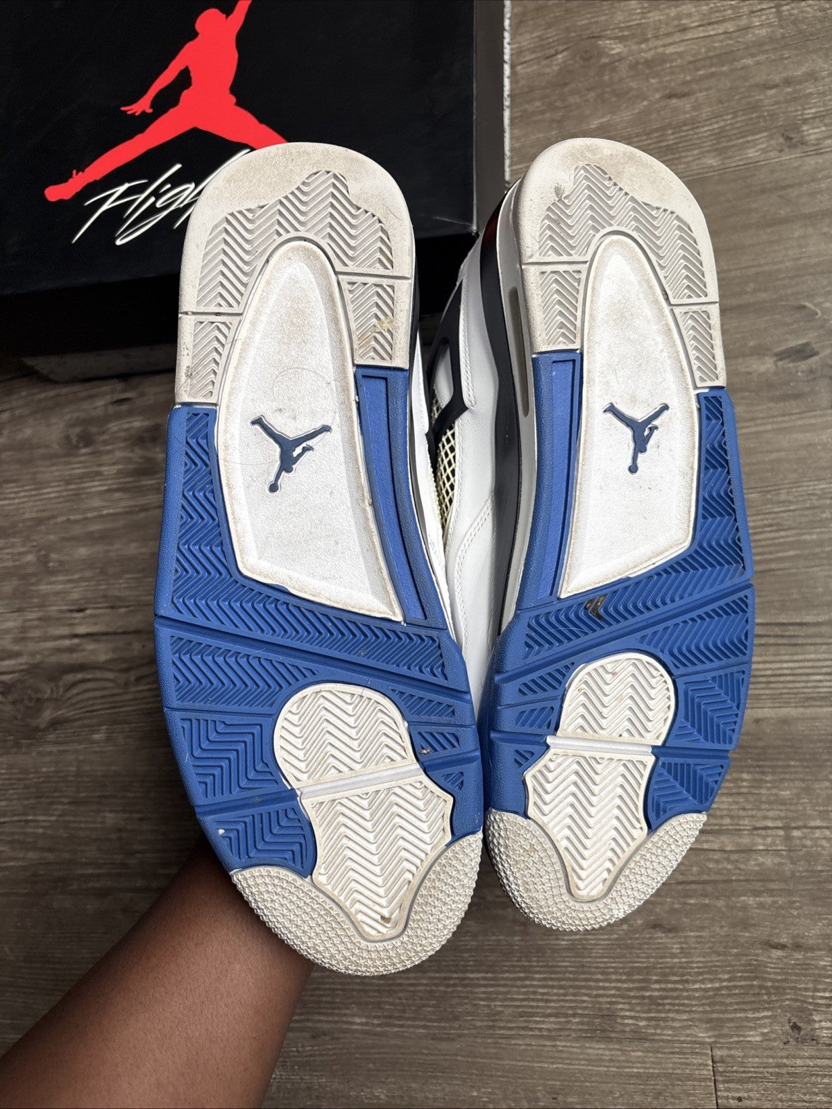 Air Jordan Retro 4 Motorsport Size 13, Royal Blue/White/Black 308497-117