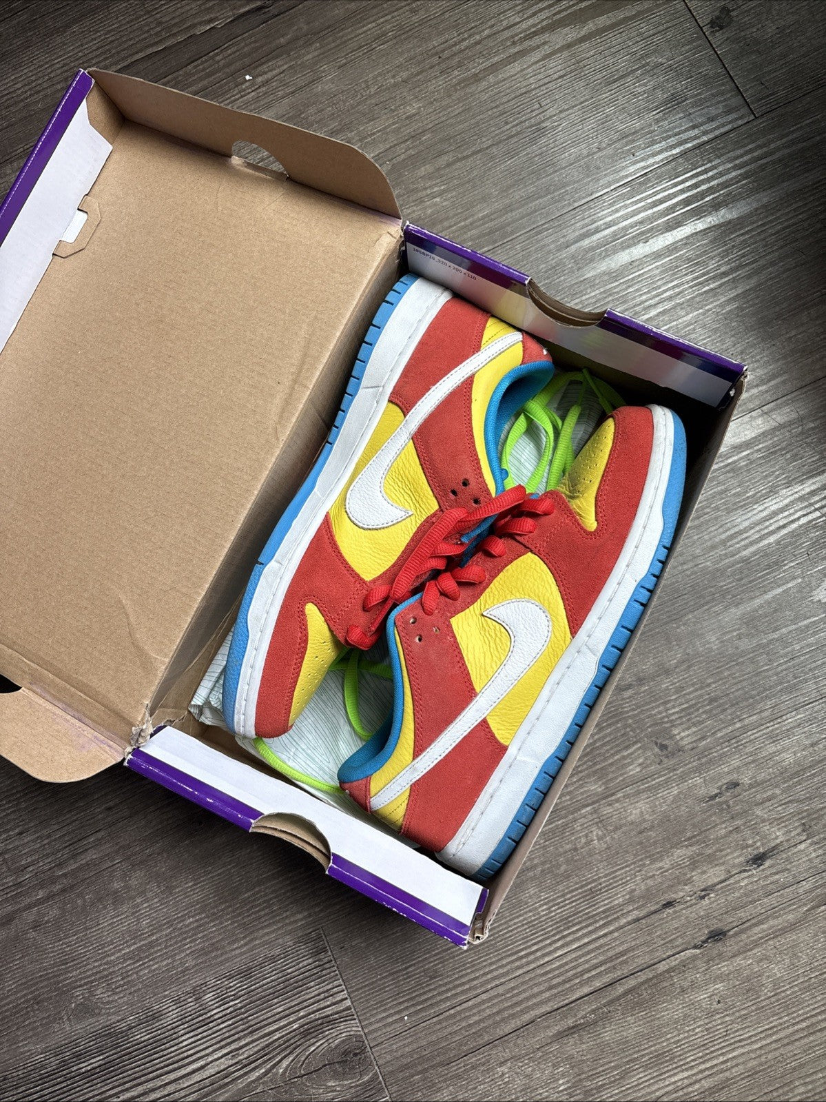 Nike SB Dunk Low Men's Bart Simpson 2022 Sneakers Size 9 BQ6817-602