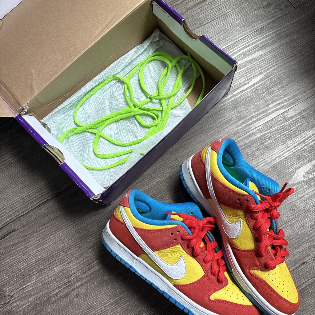 Nike SB Dunk Low Men's Bart Simpson 2022 Sneakers Size 9 BQ6817-602