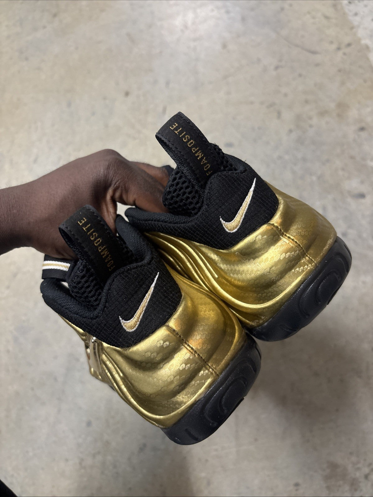 Size 8.5 - Nike Air Foamposite Pro Metallic Gold