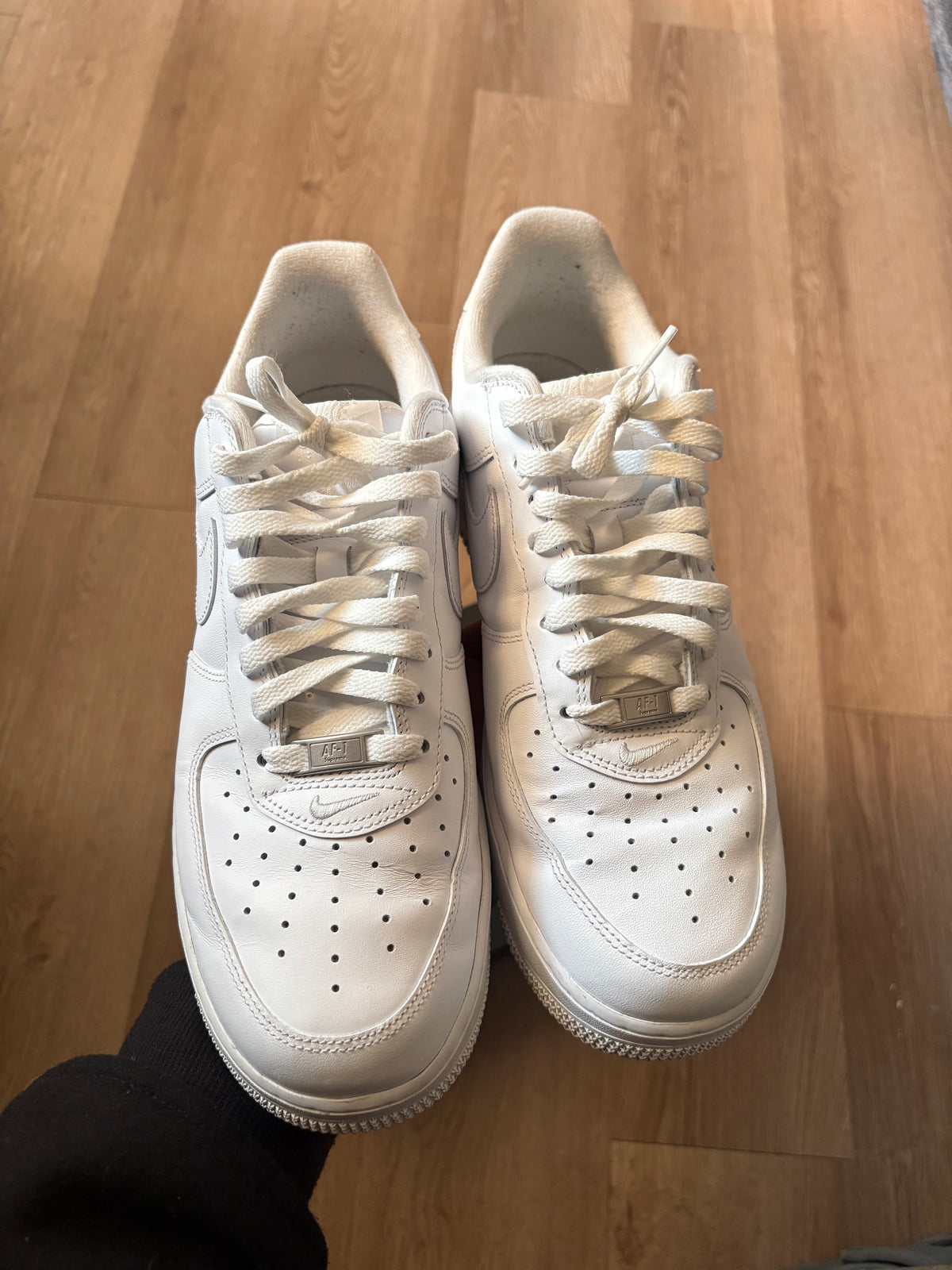 Size 10.5 - Nike Supreme Forces White