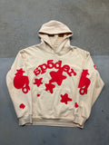Size XL - Sp5der Beluga Hoodie Cream