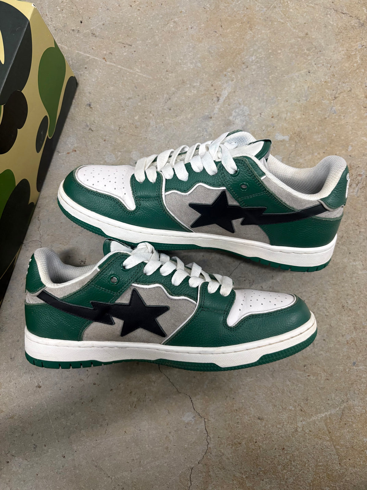 Size 9 - Bape Sk8 Sta Green Grey