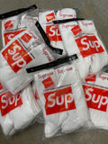 White Supreme Socks