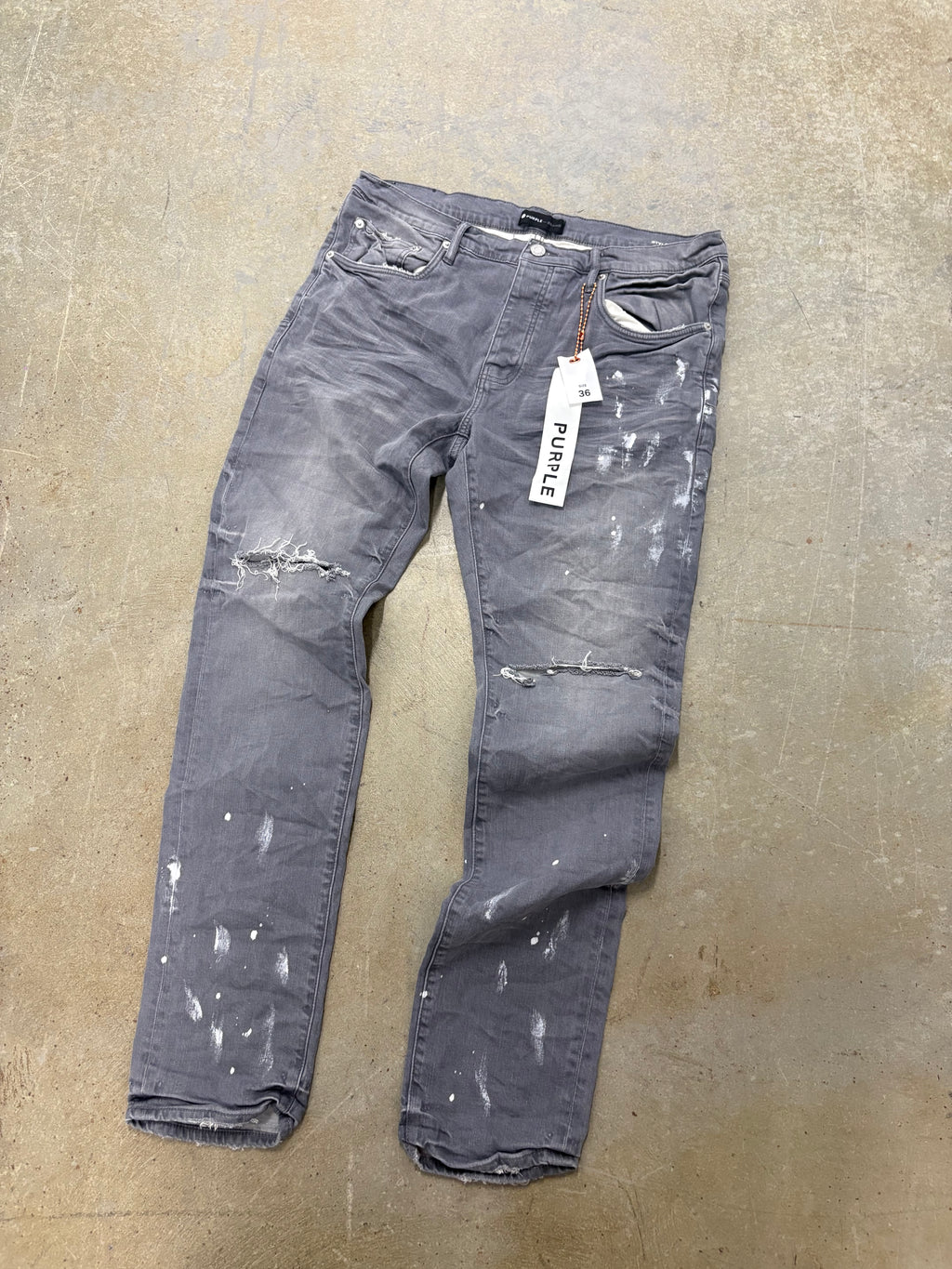 Size 36 - Purple Jeans Grey Splatter