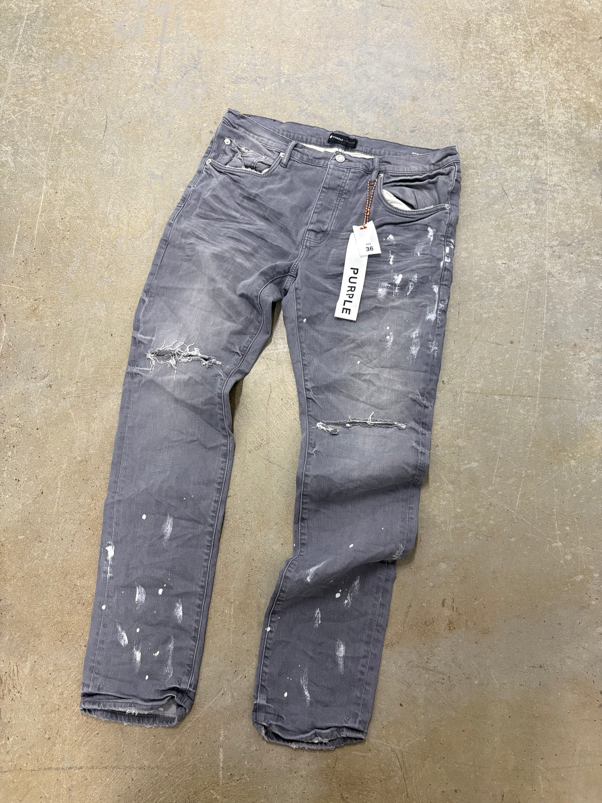 Size 36 - Purple Jeans Grey Splatter