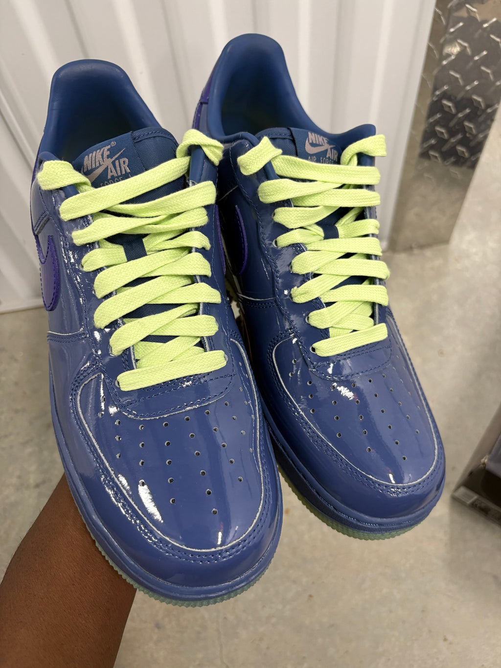 Size 9.5 - Nike Patent Air Force 1 Low Mystic Navy