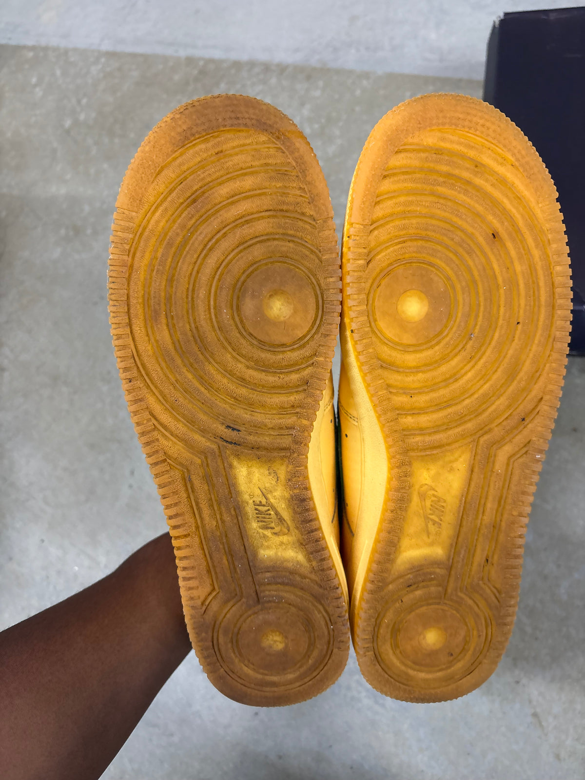 Size 10 - Nike Patent Air Force 1 Low Topaz Gold Pine Green