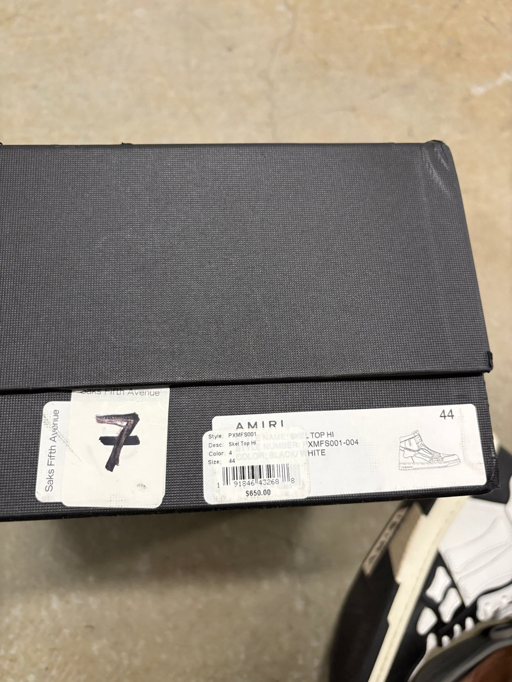 Size 11 - Amiri Skeleton High Black/White