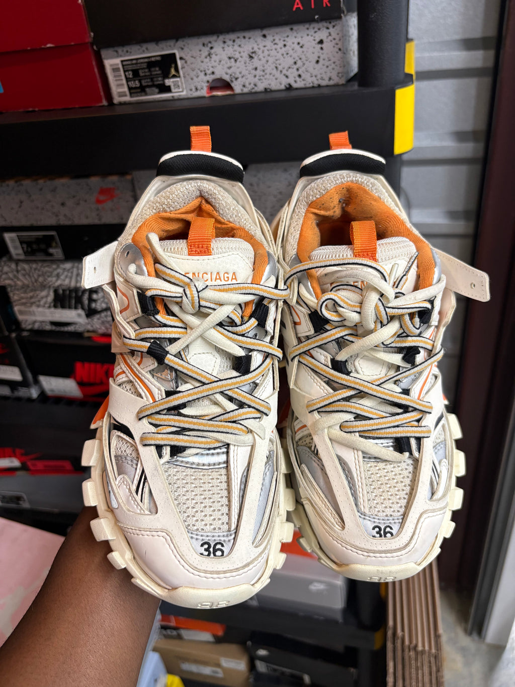 Size 4.5y - Balenciaga Track White Orange