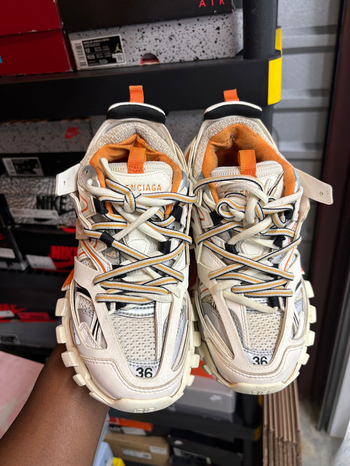 Size 4.5y - Balenciaga Track White Orange