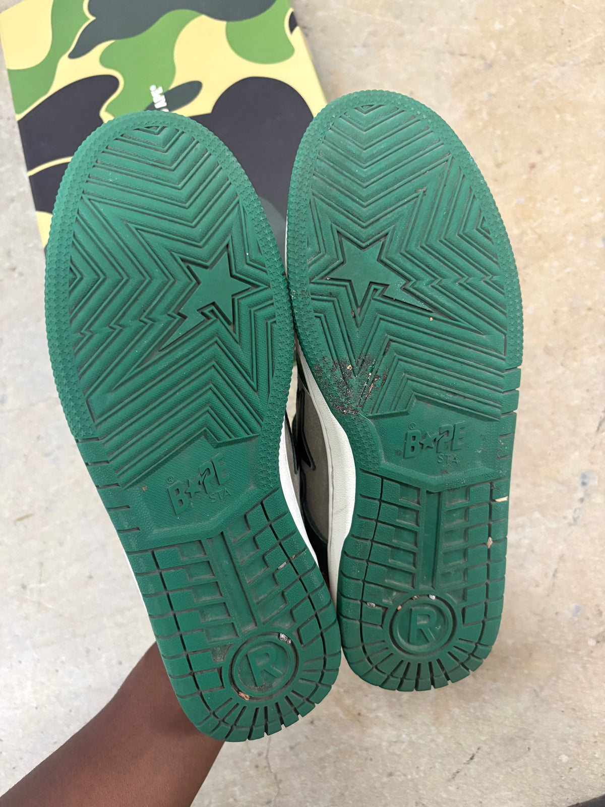 Size 9 - Bape Sk8 Sta Green Grey