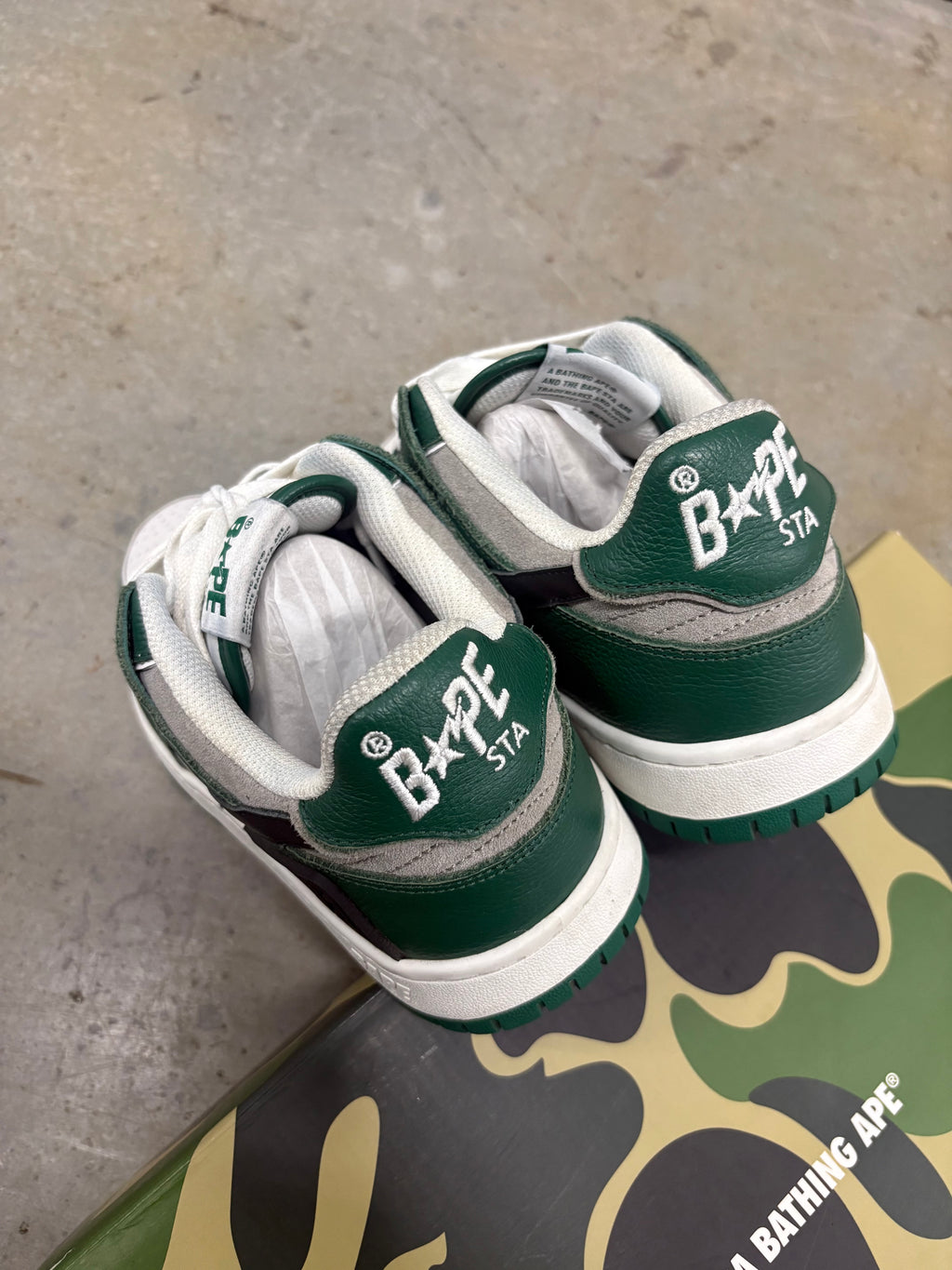 Size 9 - Bape Sk8 Sta Green Grey