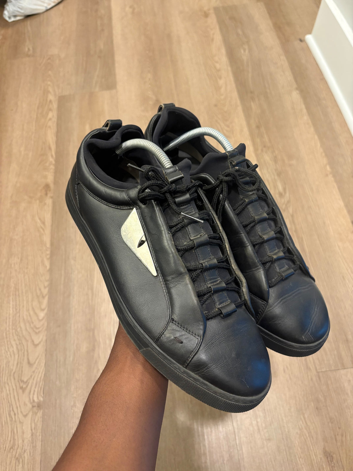Size 10 - Fendi Black Leather Monster Eye