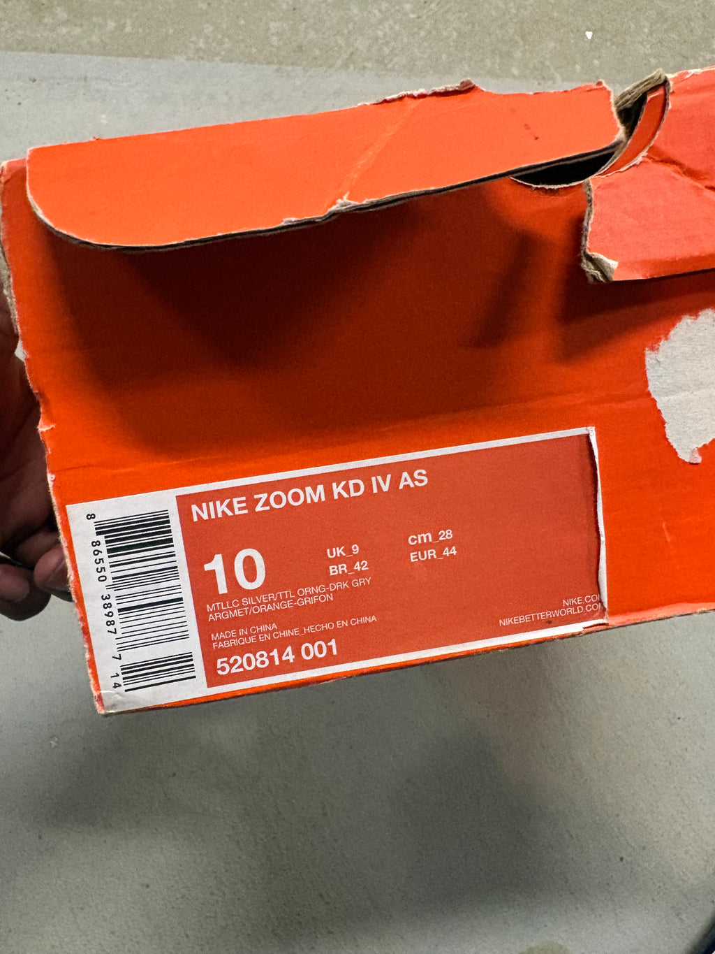 Size 10 - Nike KD 4 Galaxy 2012