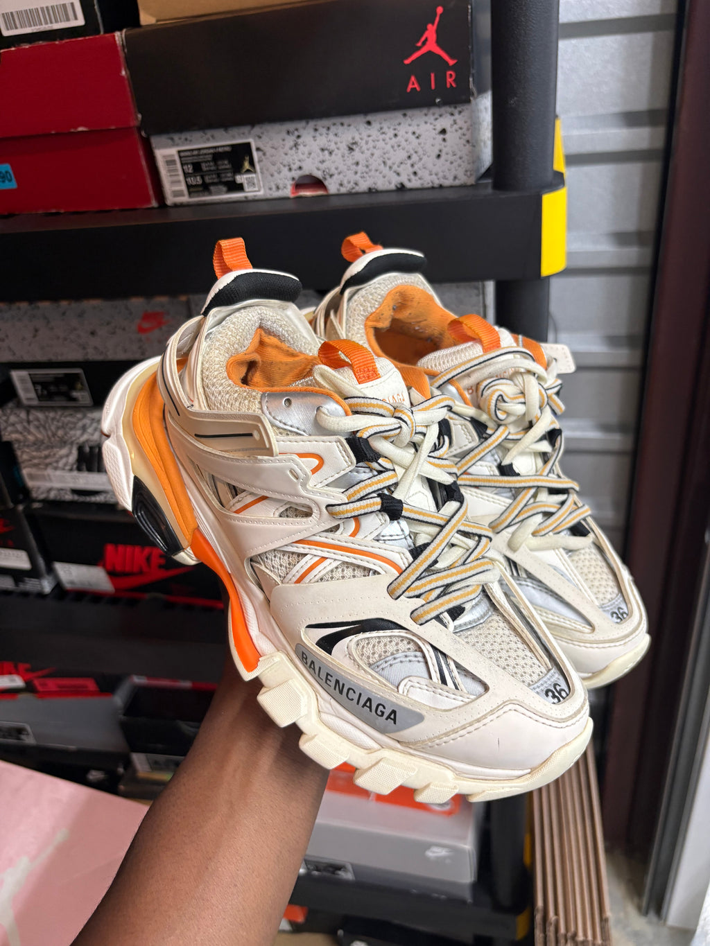 Size 4.5y - Balenciaga Track White Orange