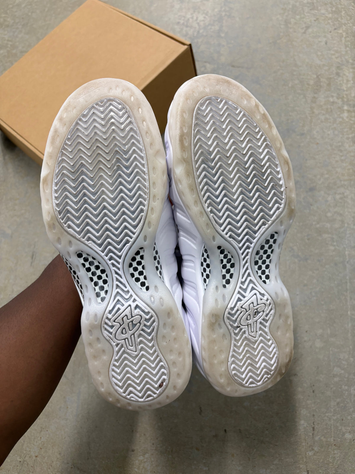 Size 10 - Nike Air Foamposite One Triple White