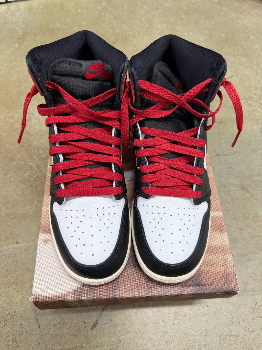 Size 7y - Jordan 1 Retro Black Toe Reimagined