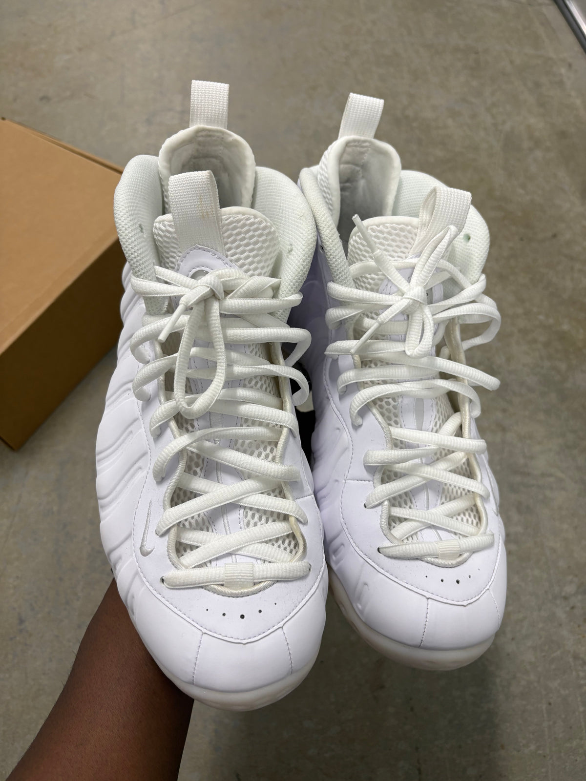 Size 10 - Nike Air Foamposite One Triple White