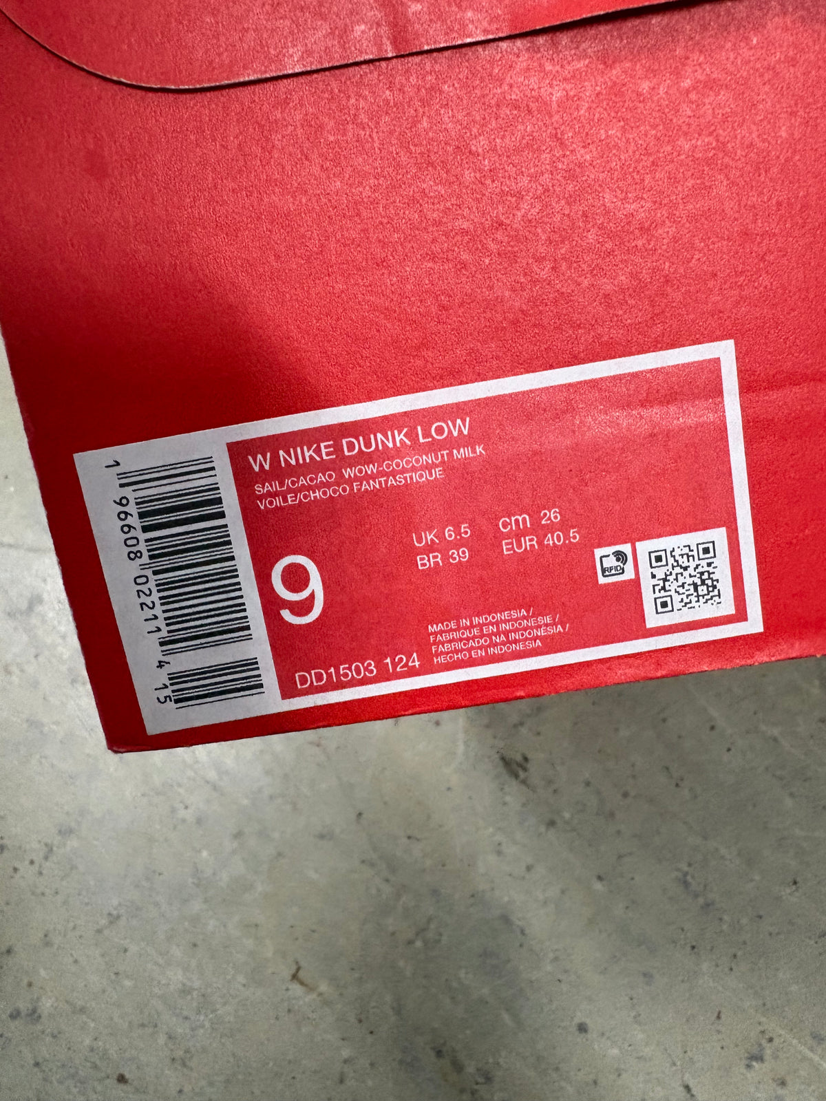 Size 7.5M - Nike Dunk Cacao Wow