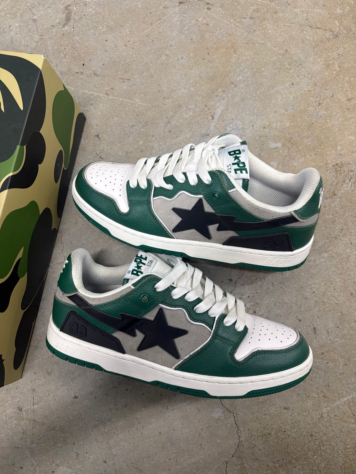 Size 9 - Bape Sk8 Sta Green Grey