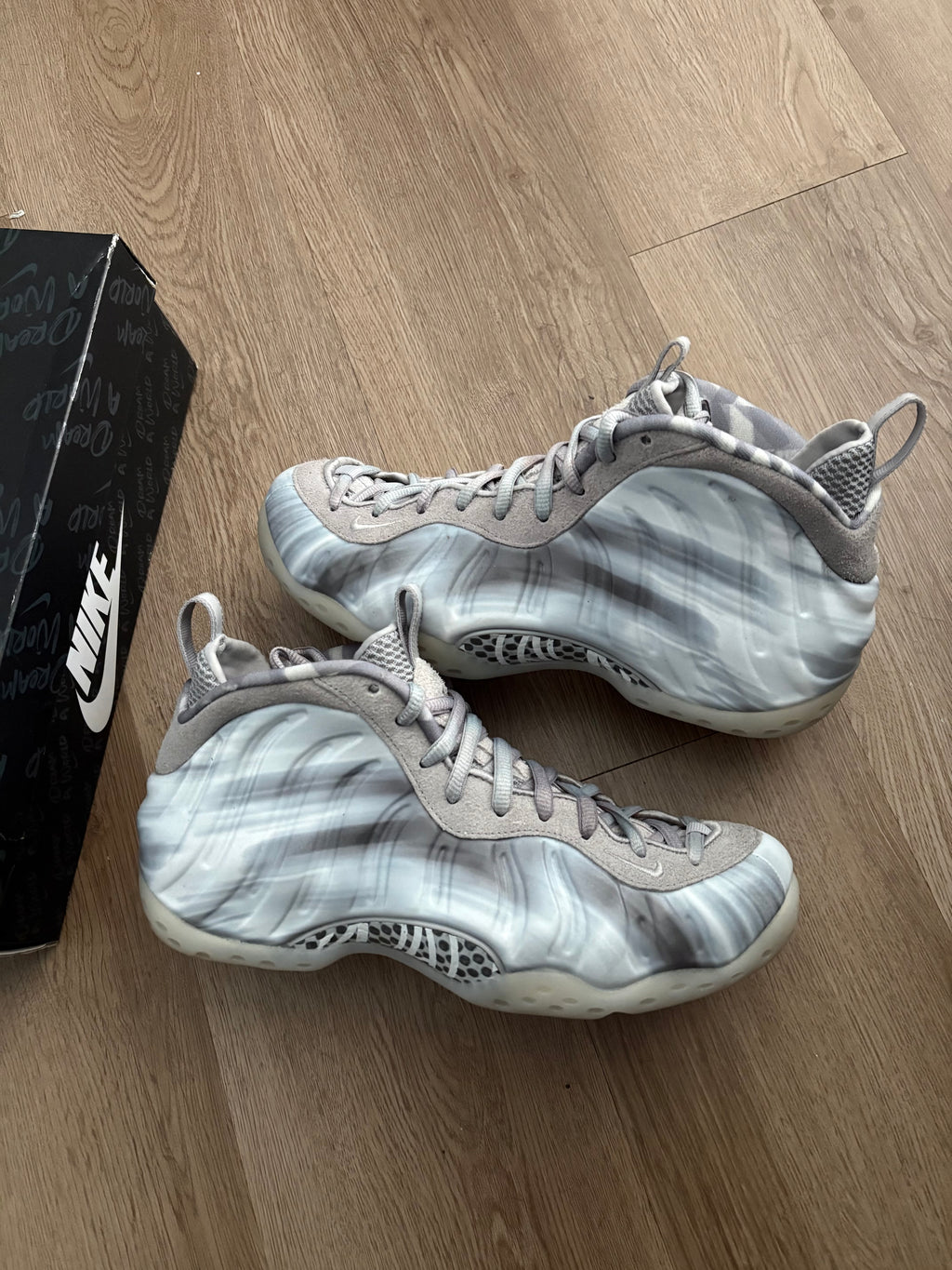 Size 9.5 - Nike Foamposite One Dream A World Grey