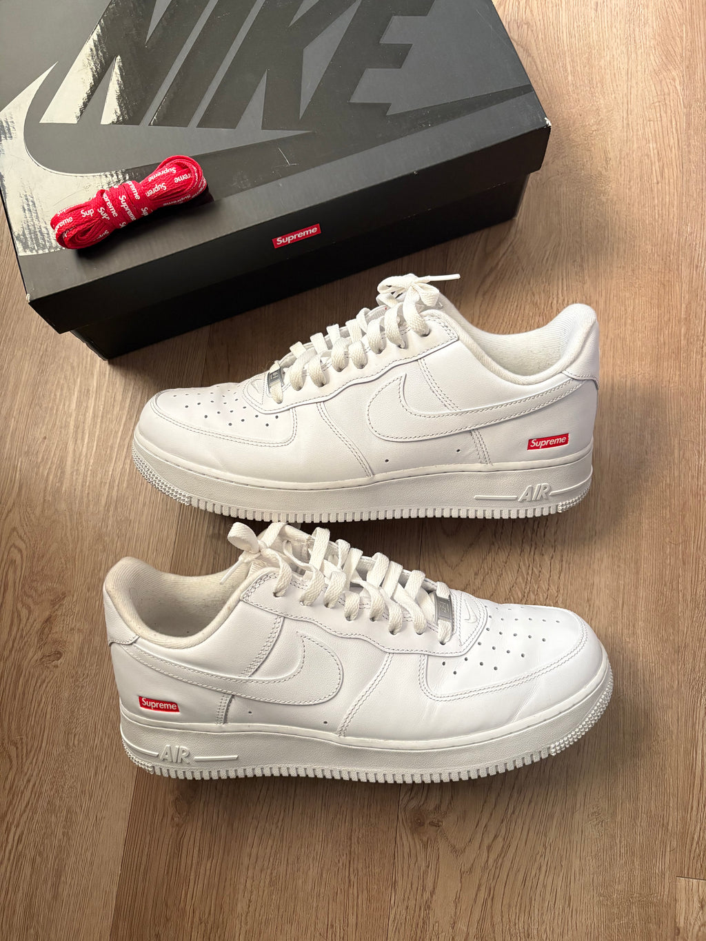 Size 10.5 - Nike Supreme Forces White