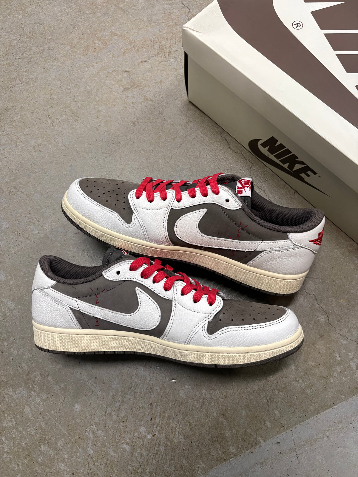 Size 12 - Travis Scott 1 Low Reverse Mocha