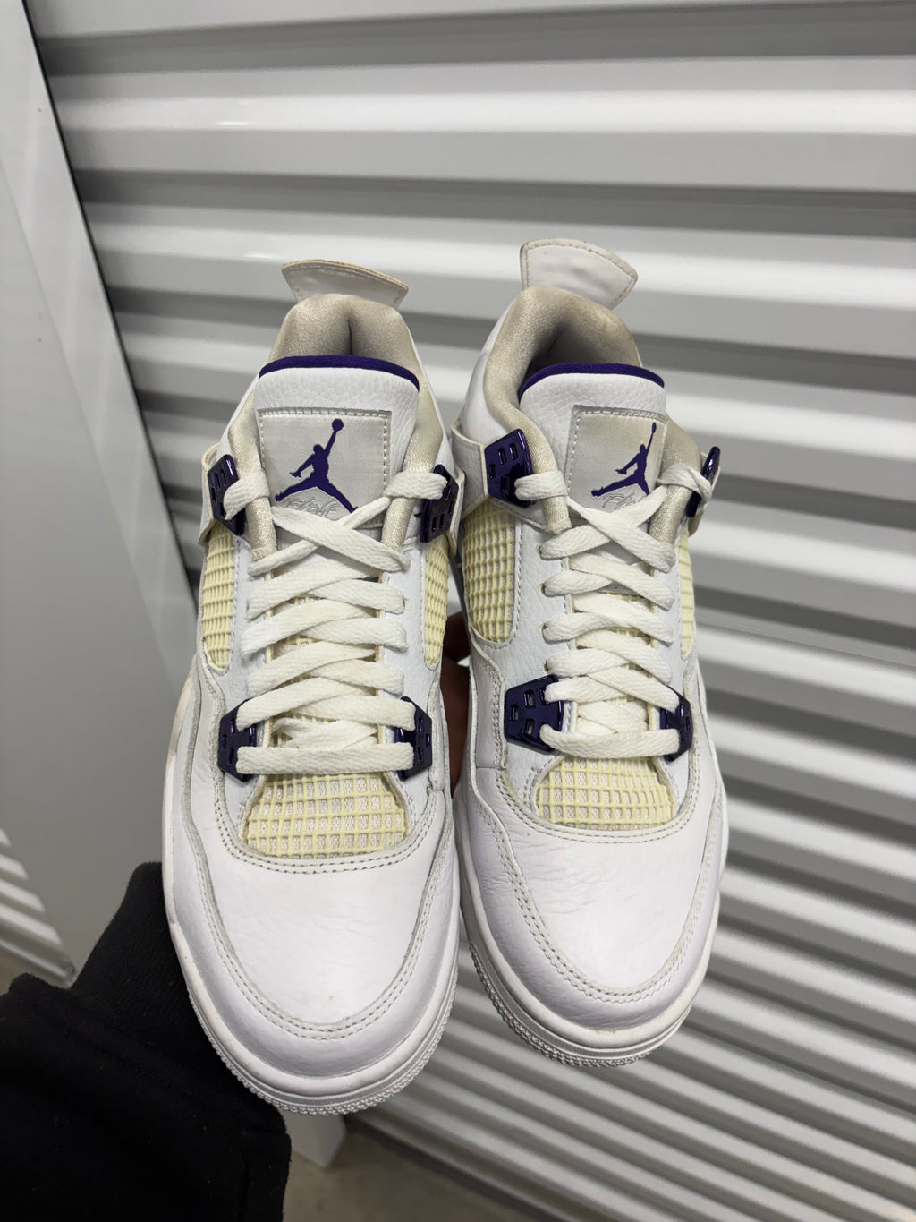 Size 7y - Jordan 4 Retro Purple Metallic