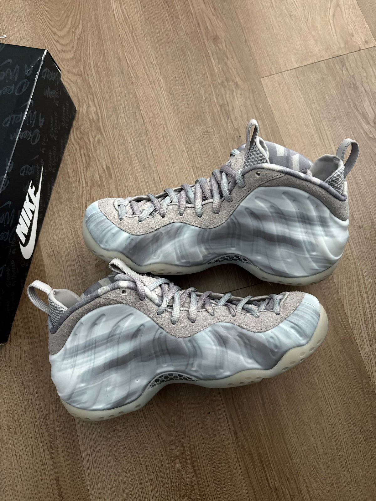 Size 9.5 - Nike Foamposite One Dream A World Grey