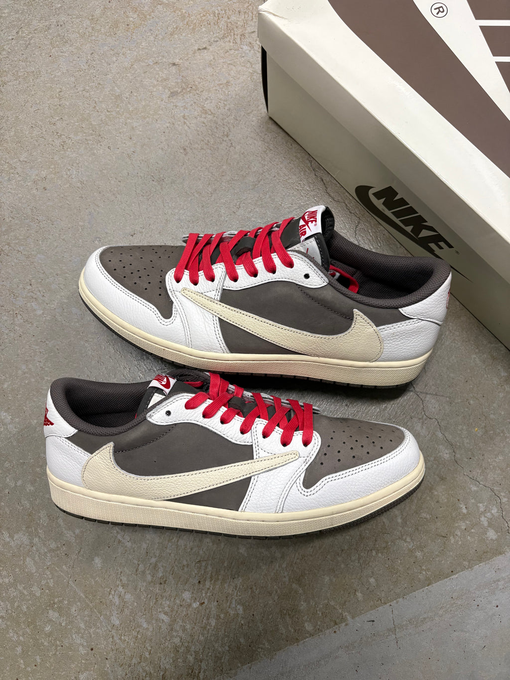 Size 12 - Travis Scott 1 Low Reverse Mocha
