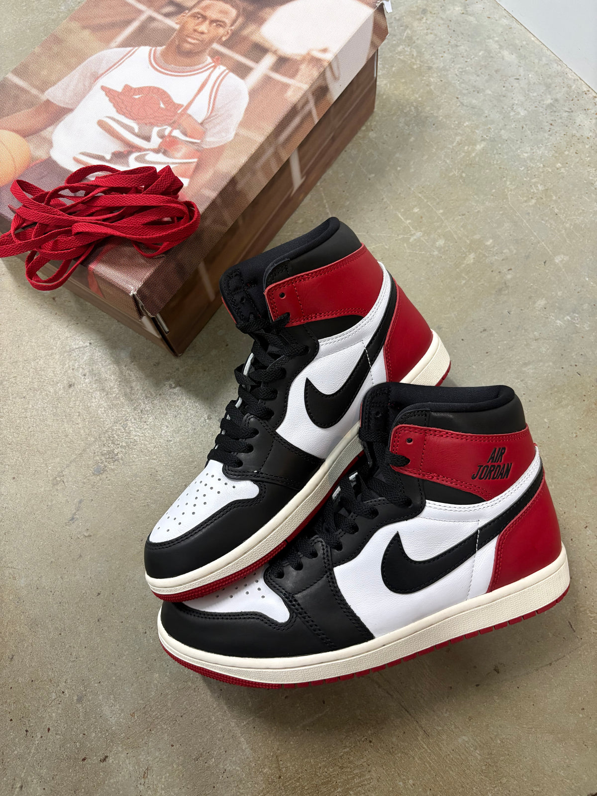 Size 9 - Jordan 1 Retro Black Toe Reimagined