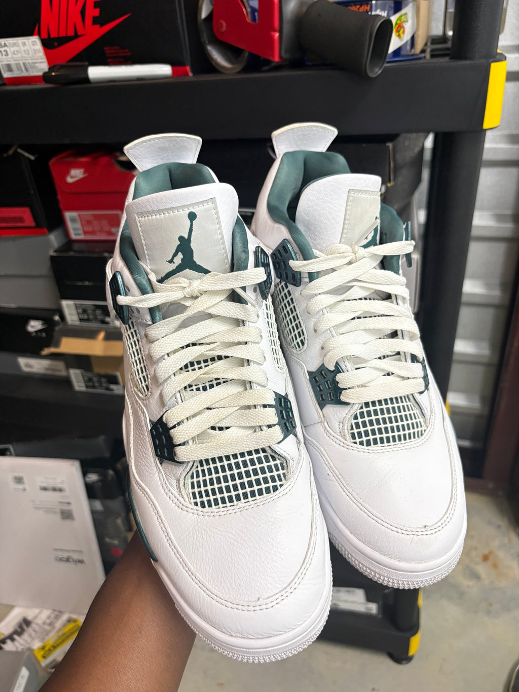 Size 9 - Jordan 4 Retro Oxidized Green