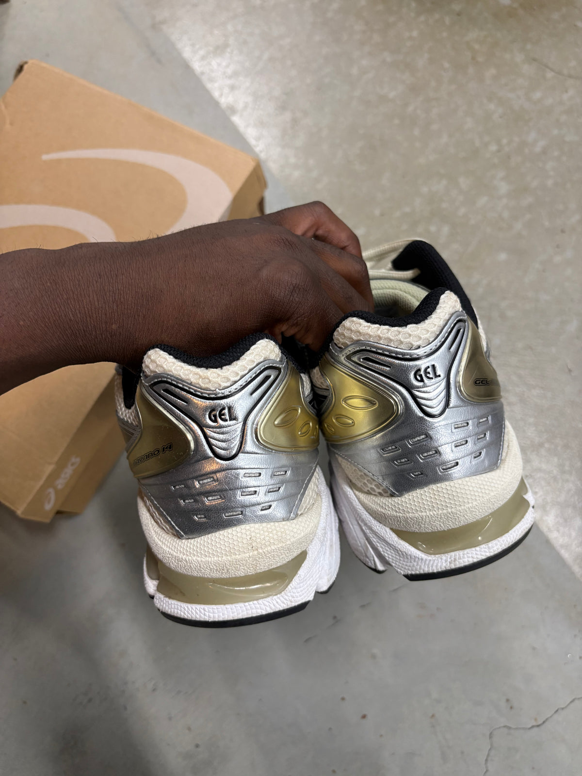 Size 11.5 - Asic Gel-Kayano 14 Birch Pure Silver