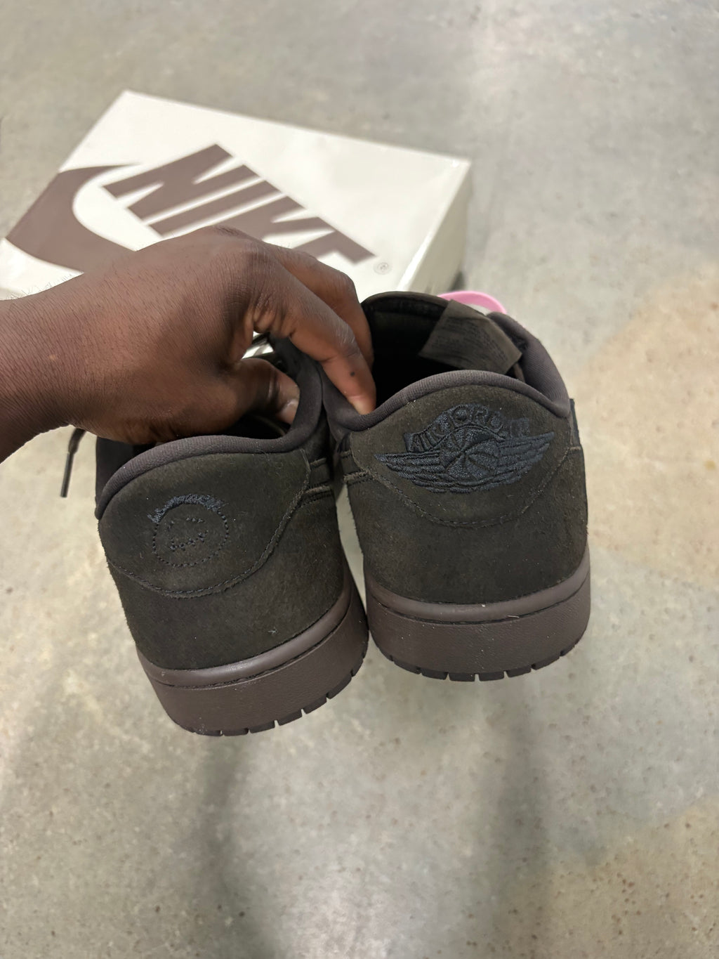Size 14 - Travis Scott 1 Low Velvet Brown