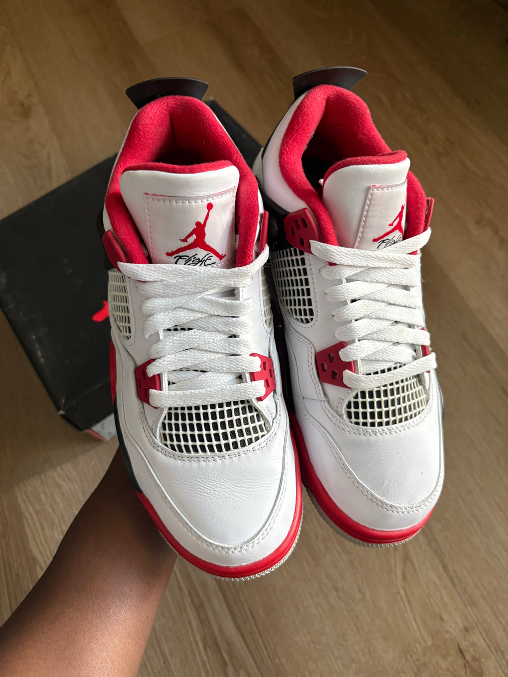 Size 5.5y - Jordan 4 Retro Fire Red 2020